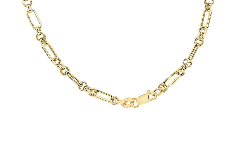 18ct Yellow Gold Figaro Belcher Chain Necklace