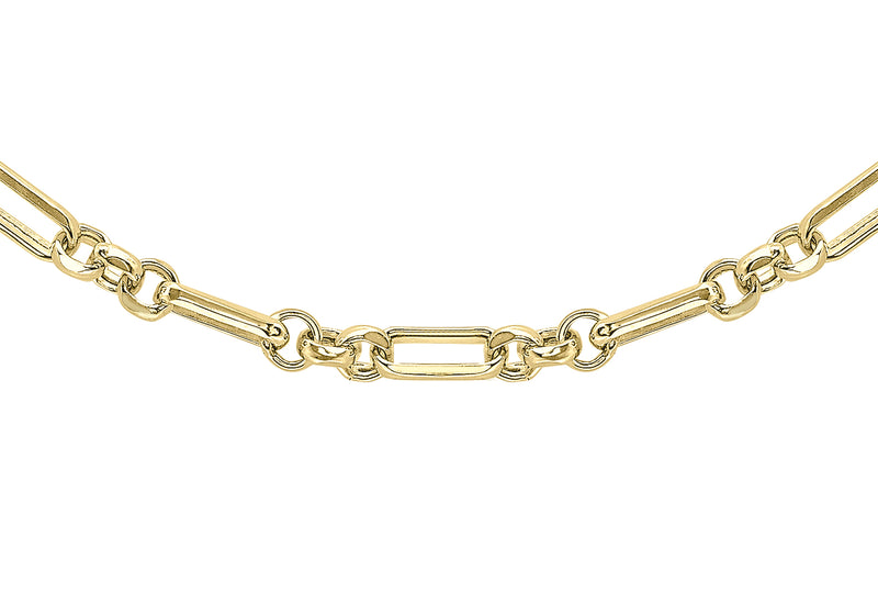 18ct Yellow Gold Figaro Belcher Chain Necklace