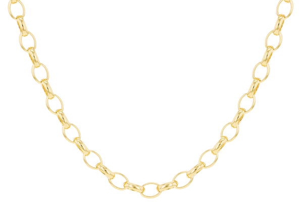 18ct Yellow Gold Solid Oval Belcher Chain Chain Necklace