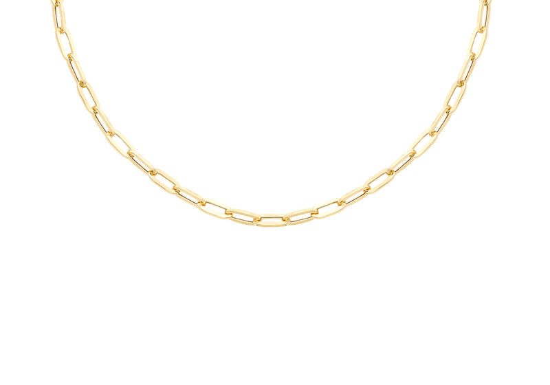 18ct Yellow Gold Paper Chain Links Necklace