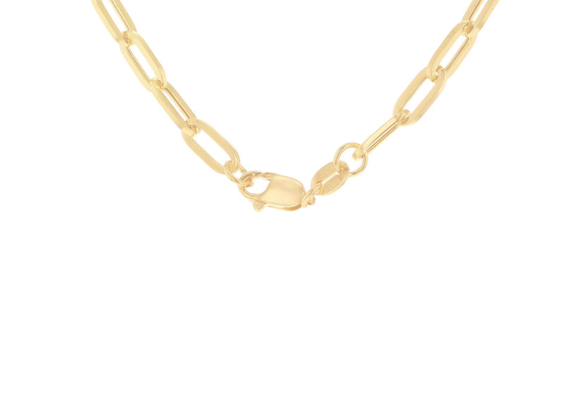 18ct Yellow Gold Paper Chain Links Necklace