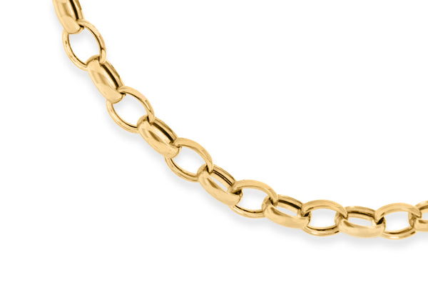 18ct Yellow Gold 130 Oval Belcher Links Bracelet