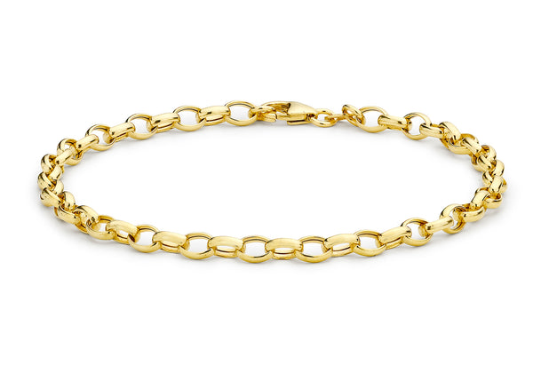 18ct Yellow Gold 130 Oval Belcher Links Bracelet