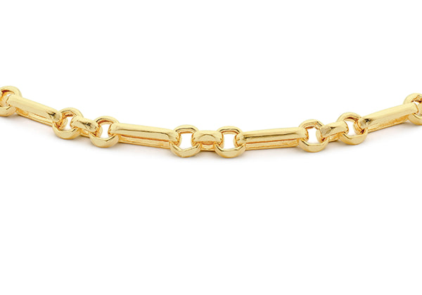 18ct Yellow Gold Round Bar Links Bracelet