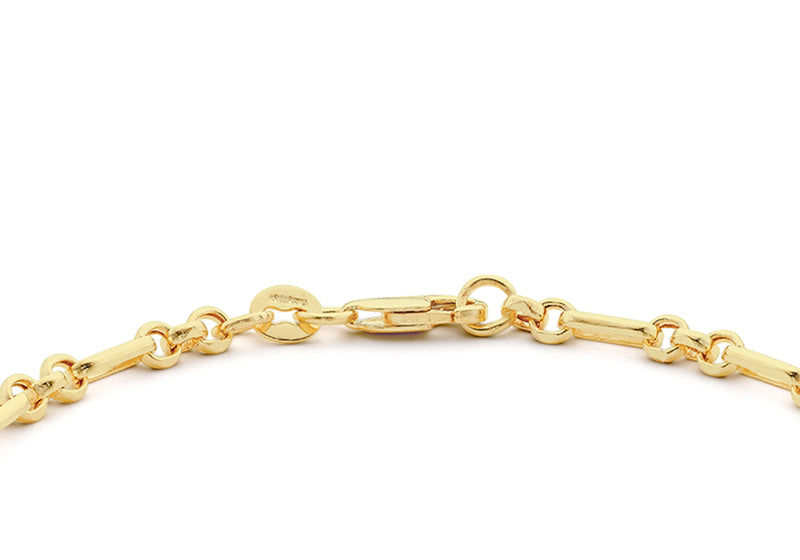 18ct Yellow Gold Round Bar Links Bracelet