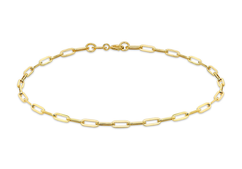 18ct Yellow Gold Paper Chain Links Bracelet