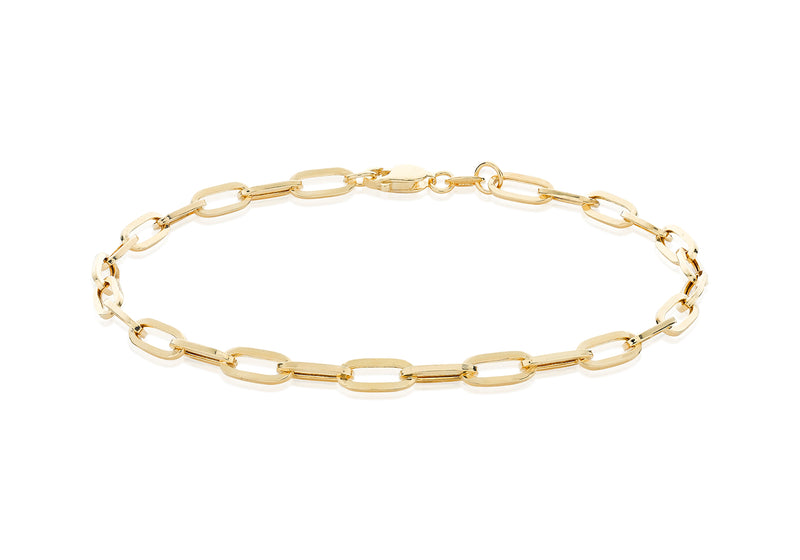 18ct Yellow Gold Paper Chain Links Bracelet