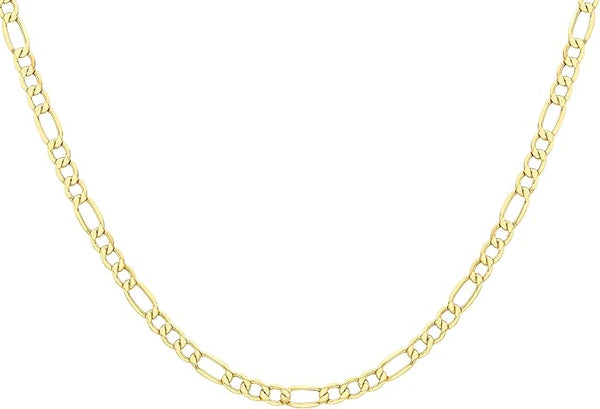 9ct Yellow Gold 120 Diamond Cut Figaro Chain