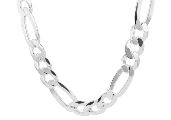 Sterling Silver 350 Flat Figaro Chain Necklace