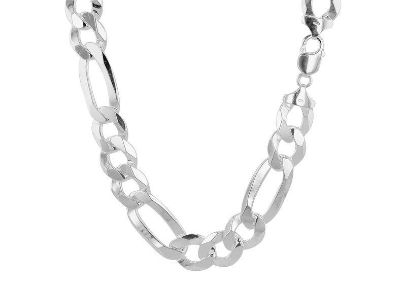 Sterling Silver 350 Flat Figaro Chain Necklace