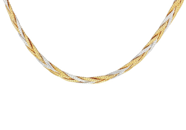 Yellow Gold Plated Sterling Silver Herringbone Necklace