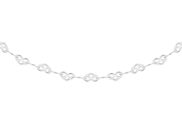 Sterling Silver Hearts Link Chain