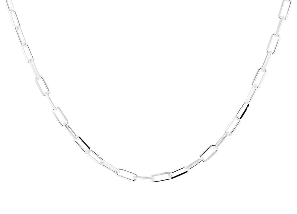 Sterling Silver Paper Chain T-Bar Necklace