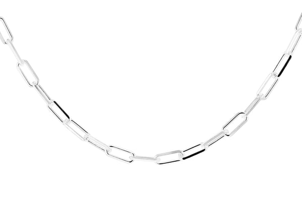 Sterling Silver Paper Chain T-Bar Necklace