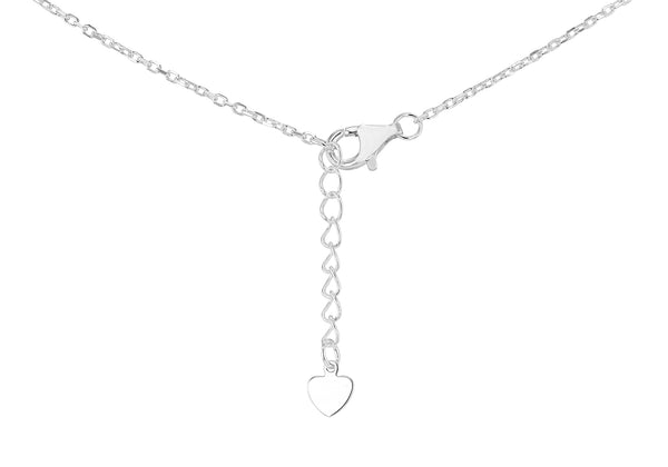 Sterling Silver Zirconia Interlinked Rings Necklace