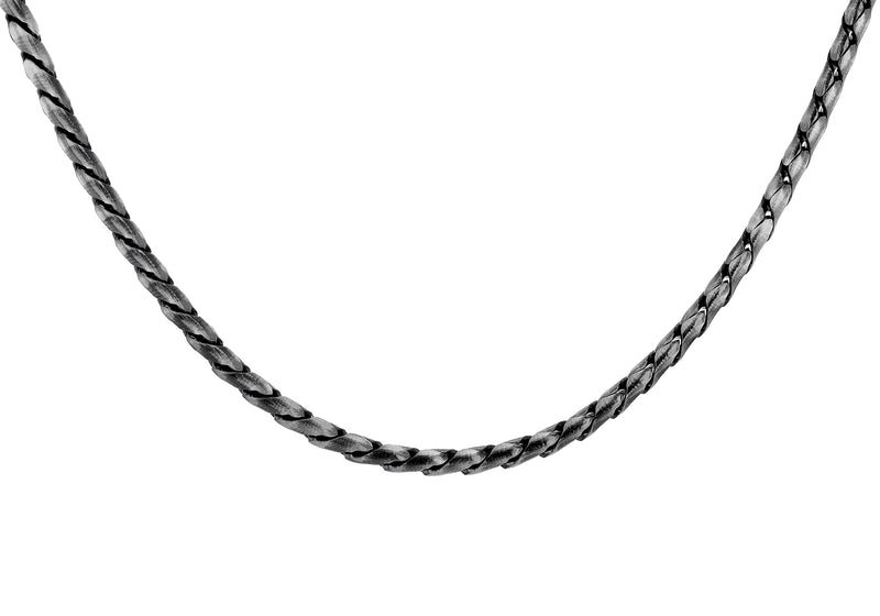 Sterling Silver Oxidized Cable Chain Necklace