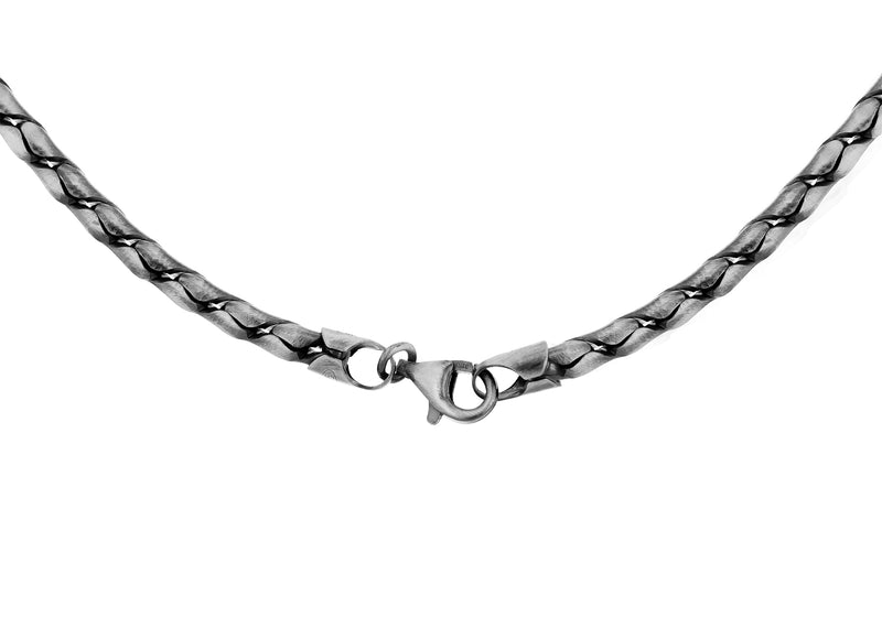 Sterling Silver Oxidized Cable Chain Necklace