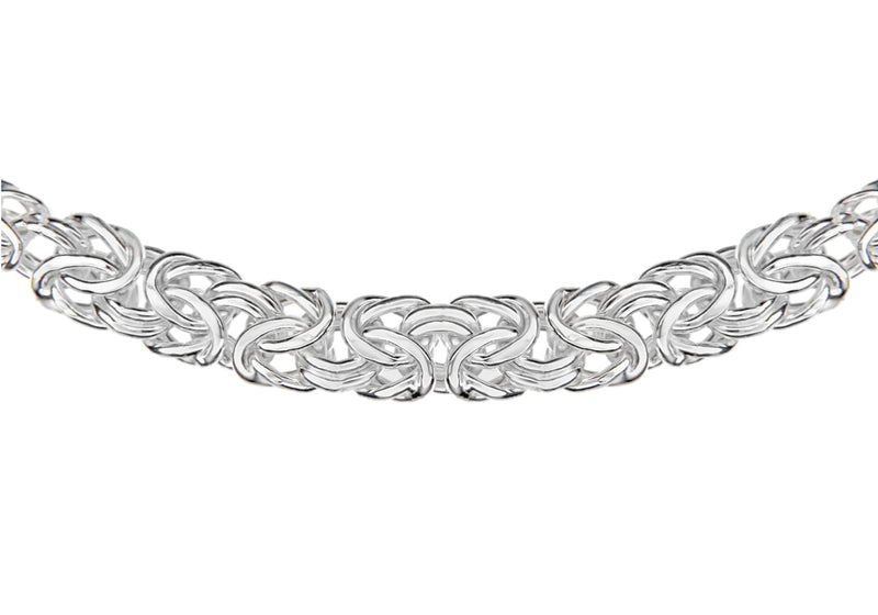 Sterling Silver Graduated Byzantine Chain Necklace