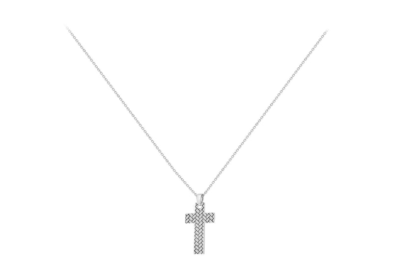 Sterling Silver Braided Cross Necklace