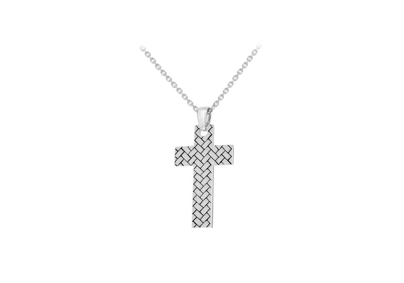 Sterling Silver Braided Cross Necklace