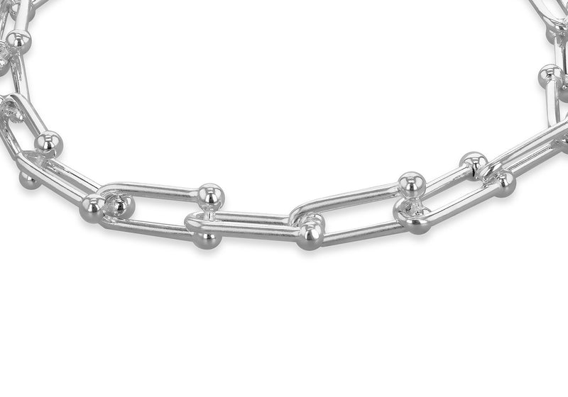 Sterling Silver Horseshoe Links Bracelet