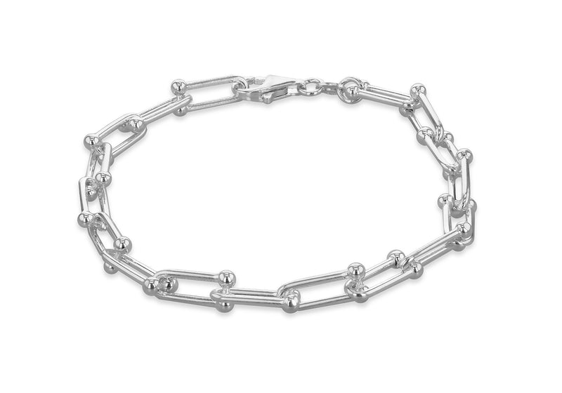 Sterling Silver Horseshoe Links Bracelet