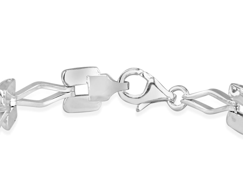 Sterling Silver Elliptic Links Station Bracelet