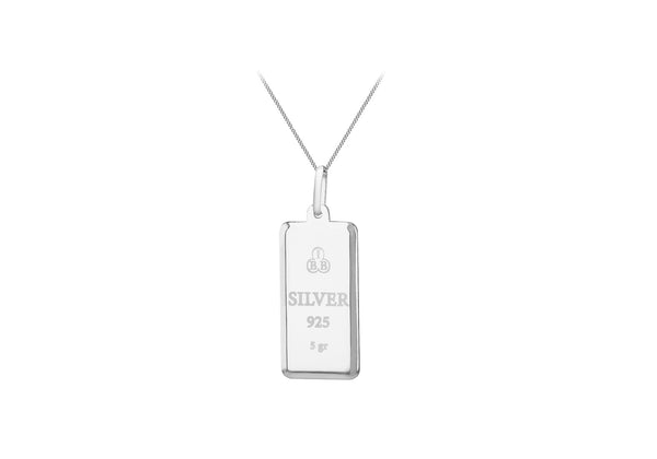 Sterling Silver 5-Gram Ingot Pendant