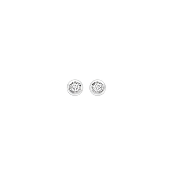 9ct White Gold 0.10ct Diamond 4mm Round Stud Earrings