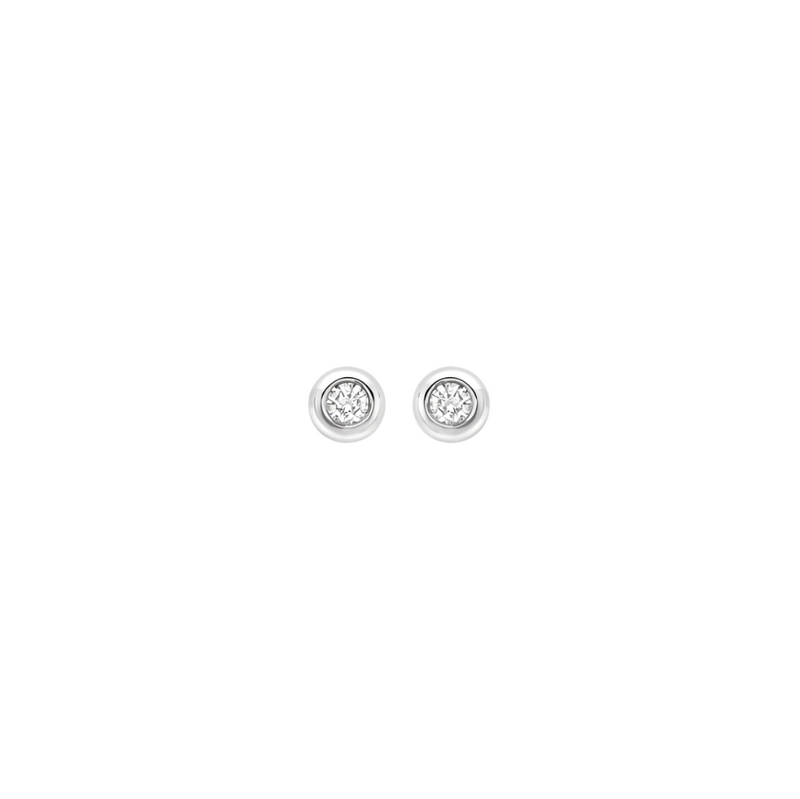 9ct White Gold 0.10ct Diamond 4mm Round Stud Earrings