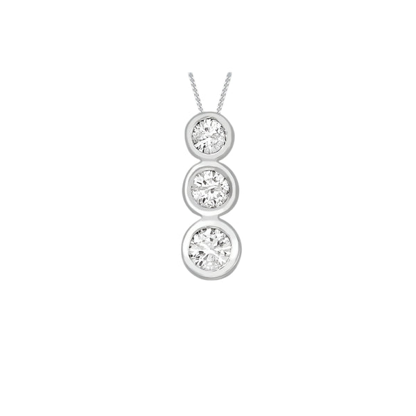 18ct White Gold 0.33ct Diamond Trilogy Pendant