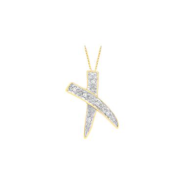 9ct Yellow Gold 0.01ct Diamond Kiss Pendant