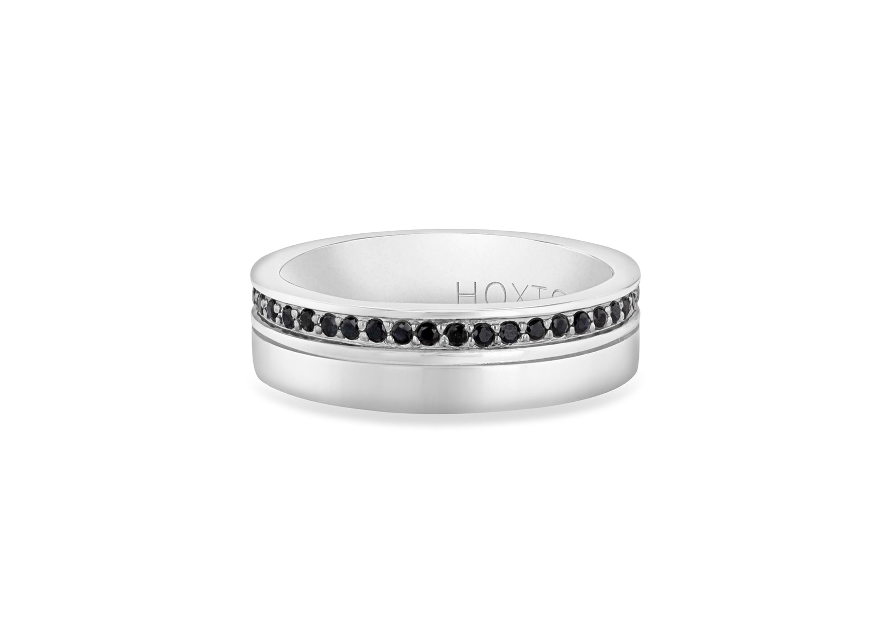 Mens sterling silver on sale black diamond ring