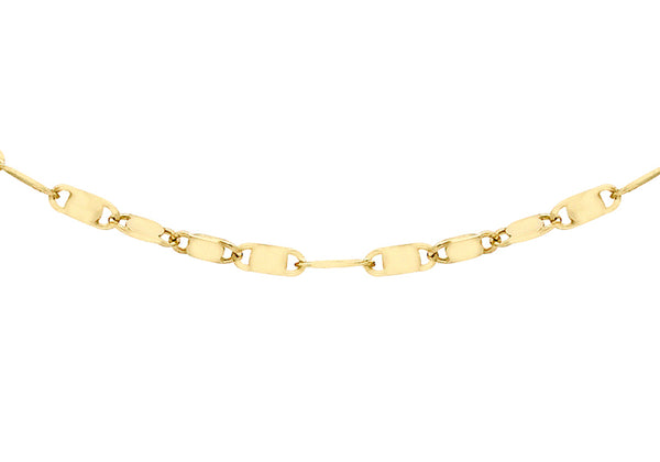 9ct Yellow Gold Sparkle Flat Link Necklace