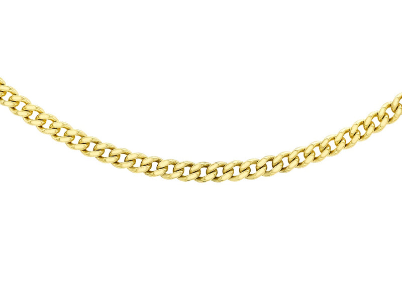 9ct Yellow Gold 35 Diamond Cut Curb Chain