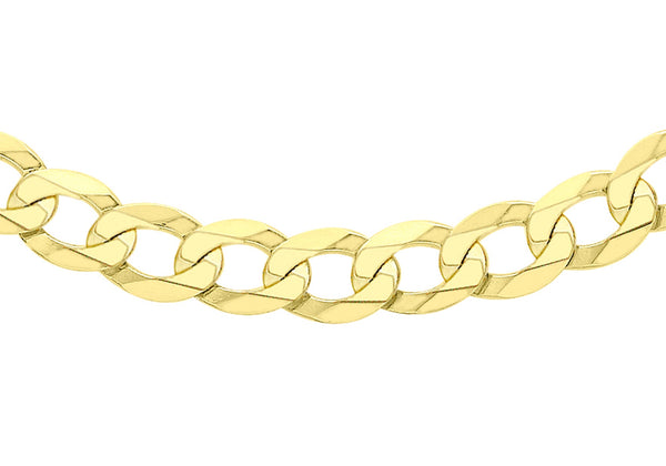 9ct Yellow Gold 150 Diamond Cut Flat Curb Chain