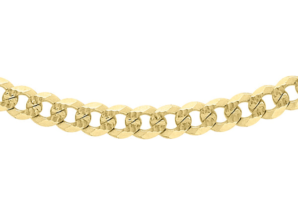 9ct Yellow Gold 80 Diamond Cut Textured Curb Chain