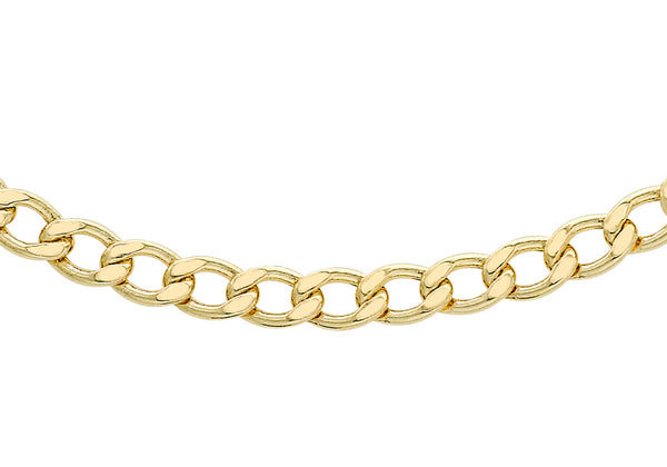 9ct Yellow Gold 100 Flat Curb Chain 46m/18"9