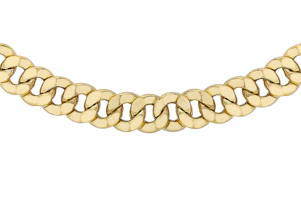 9ct Yellow Gold Diamond Cut Round Link Curb Chain