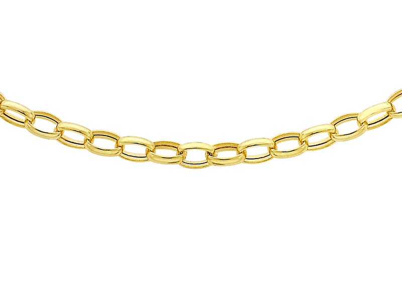 9ct Yellow Gold 100 Oval Belcher  Chain 41m/16"9