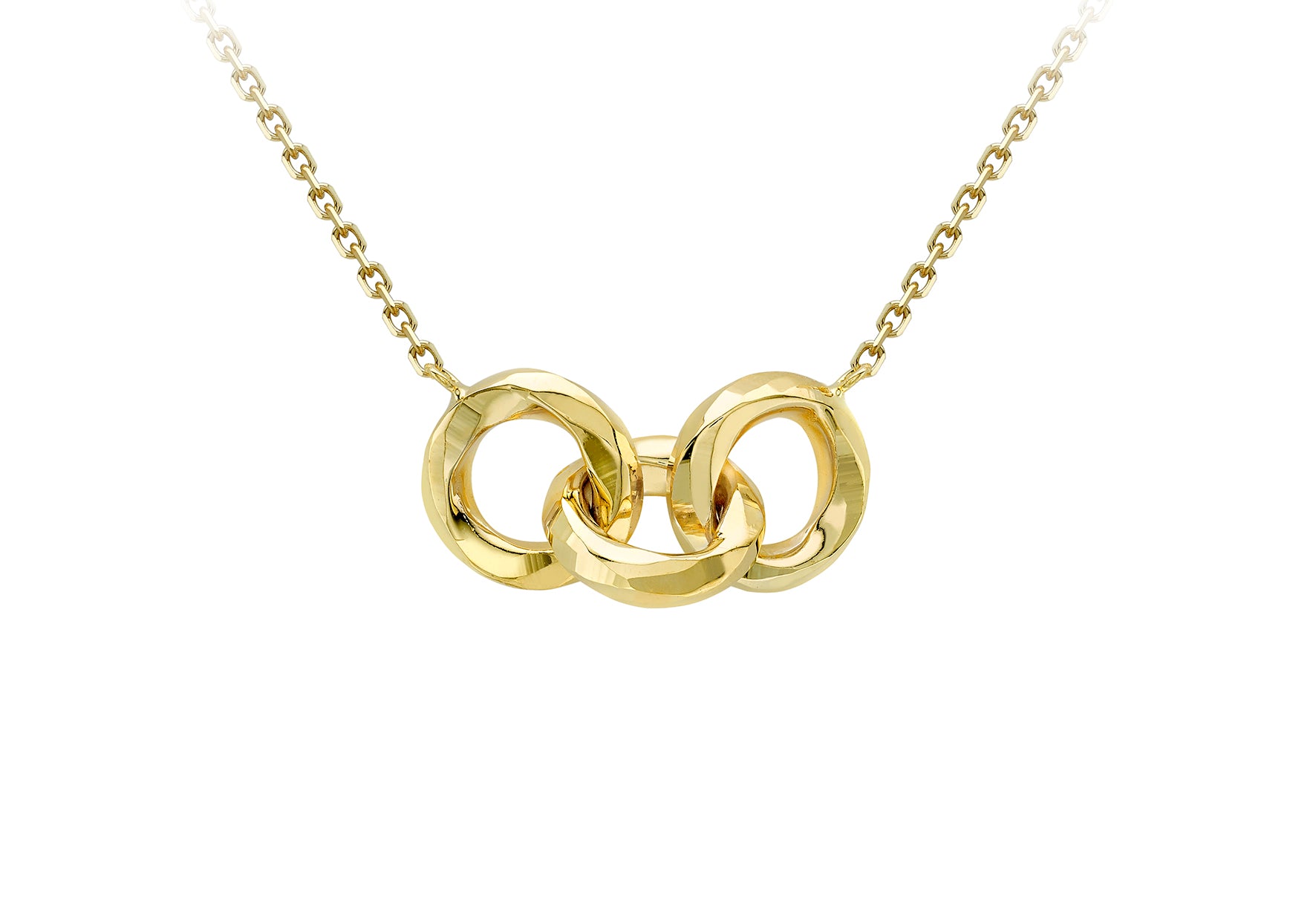 9ct Yellow Gold Triple-Links Ring Necklace – Harper Kendall