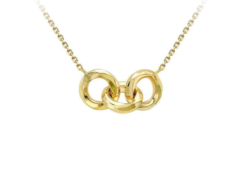 9ct Yellow Gold Triple-Links Ring Necklace