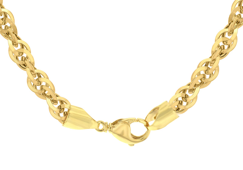 9ct Yellow Gold 100 Diamond Cut Prince of Wales Chain