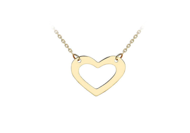 9ct Yellow Gold Cutout Heart Necklace  