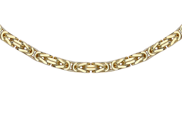 9ct Yellow Gold 3.3mm Square Byzantine Chain 46m/18"9