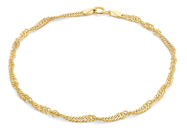 9ct Yellow Gold 45 Twist Curb Chain Bracelet 19m/7.5"9