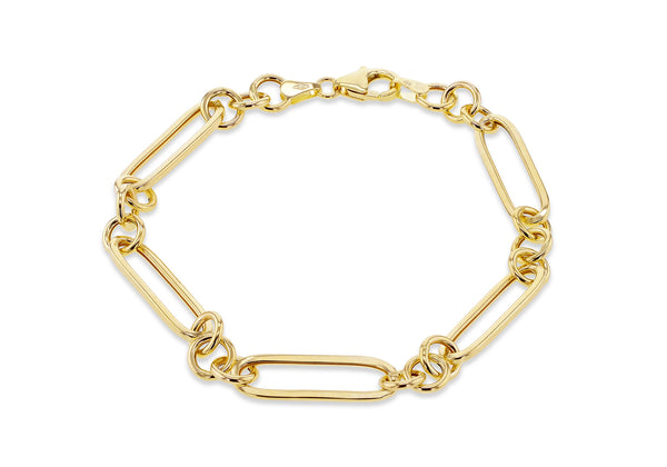 9ct Yellow Gold Figaro Paper Chain Bracelet