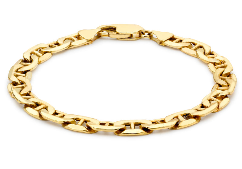 9ct Yellow Gold Rambo Style Bracelet 20m/8"9