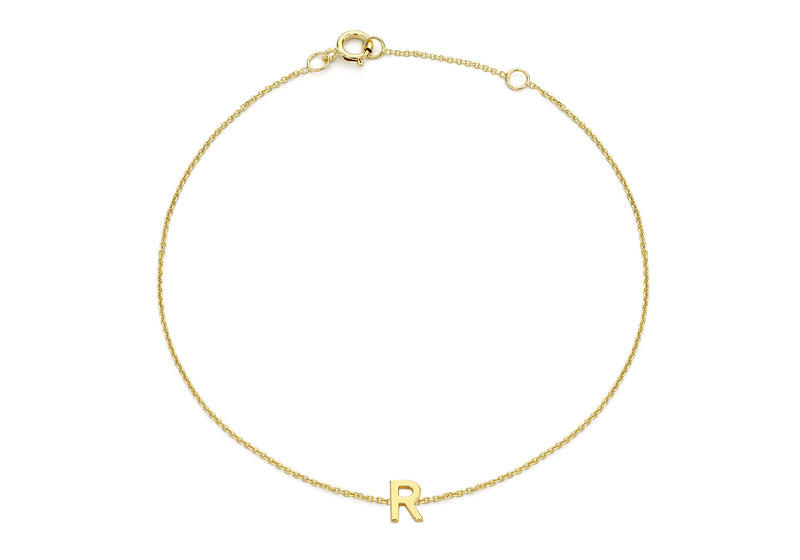 9ct Yellow Gold Initial Letter Bracelet