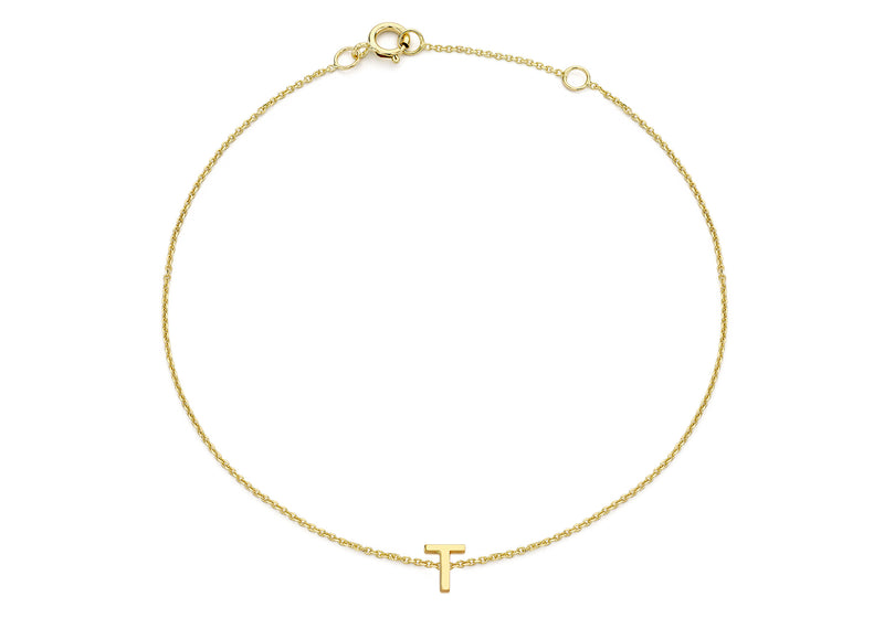 9ct Yellow Gold Initial Letter Bracelet